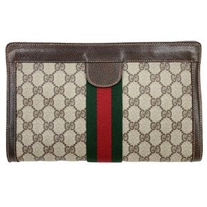 Gucci Monogram Stripe Clutch Bag